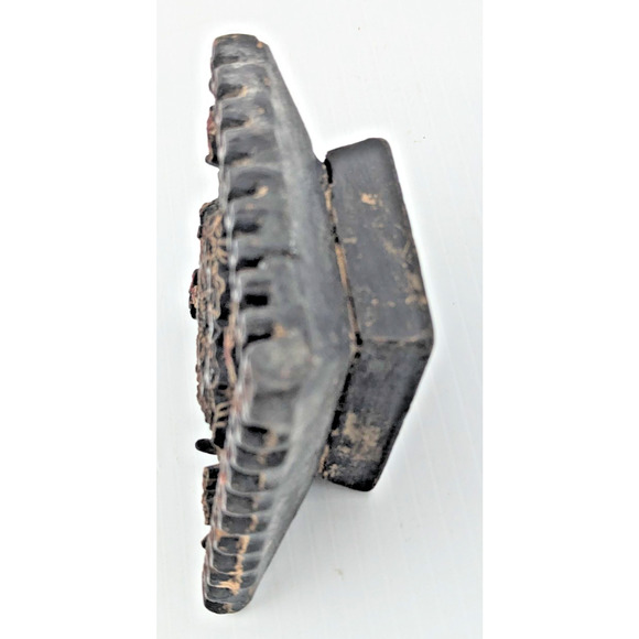 Antique Wooden Printing Block Hand Carved Textile Fabric Stamp As Is - Picture 3 of 11